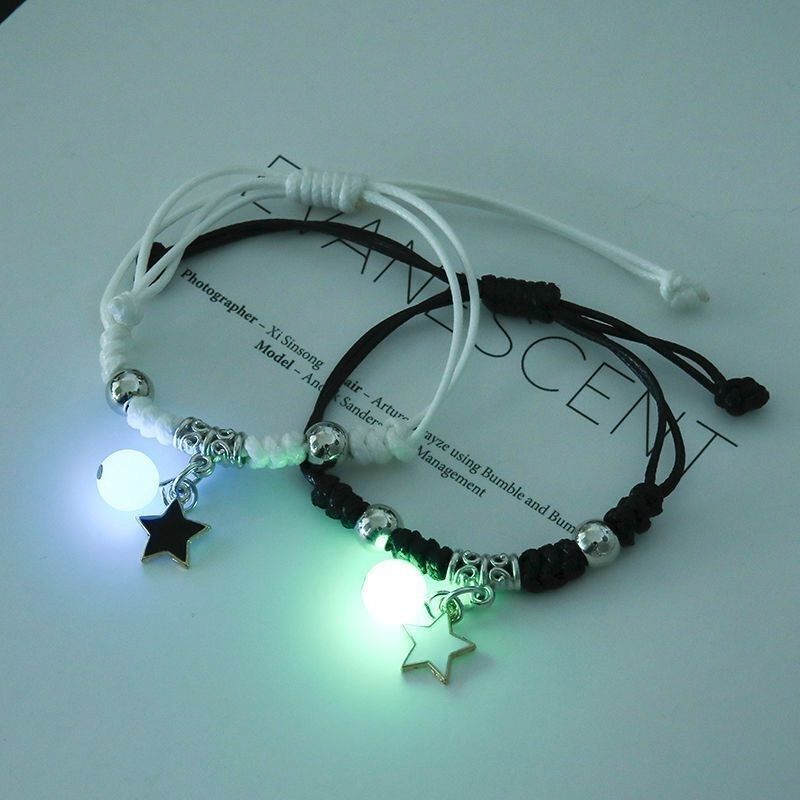 Luminous Bracelet for Female Students, Two Best Friends, Three Friendship Korean Style Fashionable Luminous Bracelets for Male and Female Couples Gifts