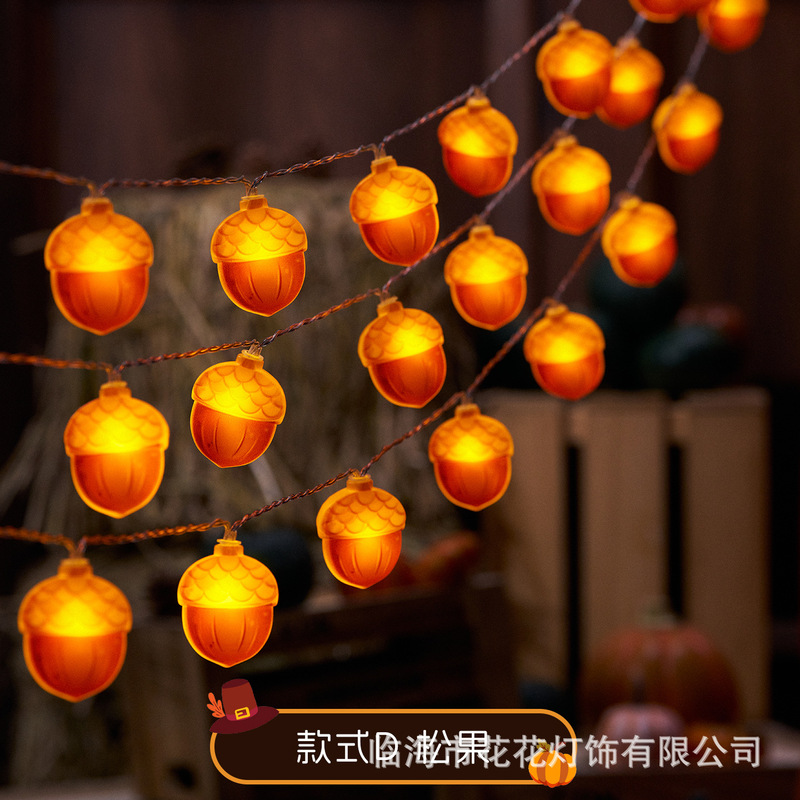 感謝祭のカエデの葉の装飾ライト LED ストリングライトペンダントカボチャランタン雰囲気ライトホリデーライトストリングライト|undefined