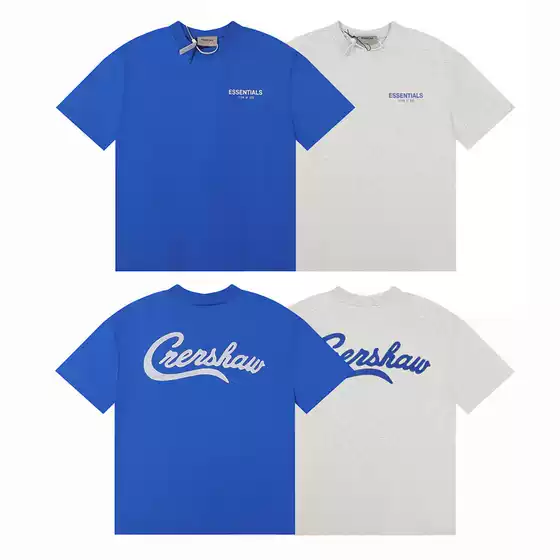 Fog Fear of God Overline Essentials Charity Joint Klein Blue High Street Couple Short-Sleeved T-Shirt