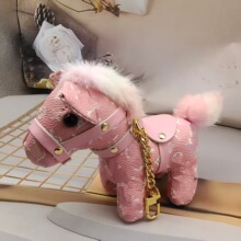 驴家老花小马钥匙扣高版本皮革马仔挂件时尚轻奢小众包包挂饰现货