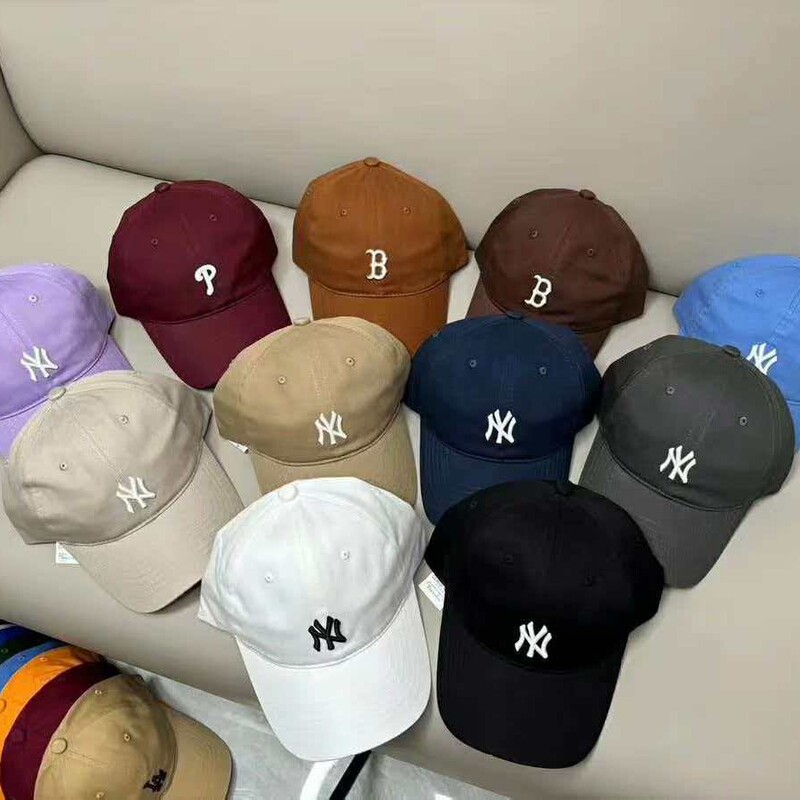 Korean Mlb Baseball Cap New York Yankees Soft-Top Hat with Small Logo Adjustable Retro Trendy Baseball Cap for Couples