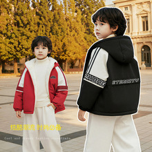 男童冬装加绒棉服2025秋冬款男宝洋气中小童宝宝新款儿童加厚外套