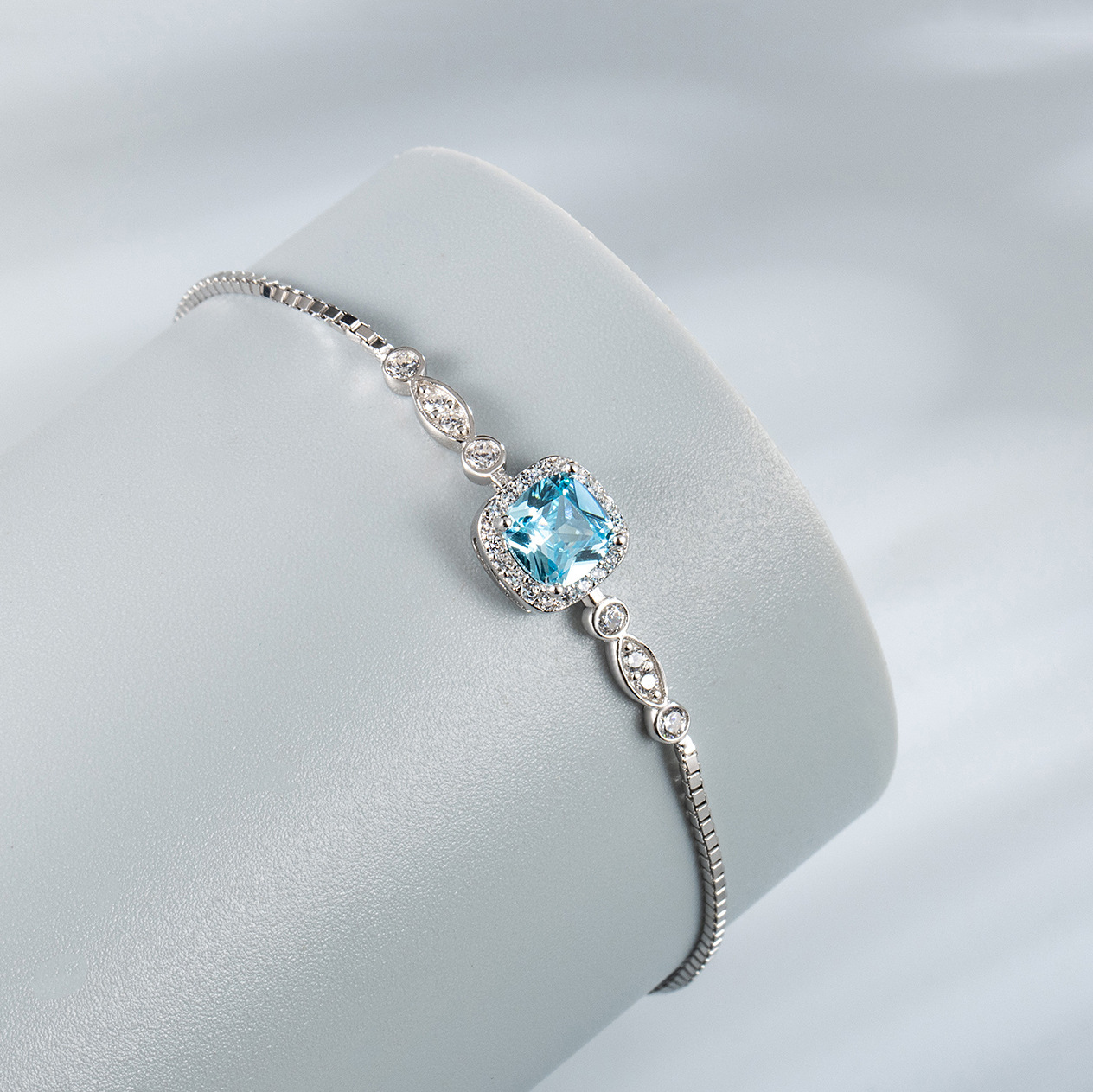 Jewelry Set Quantity Sterling Silver 925 Silver Jewelry Set Ocean Blue Star Jewelry Necklace Ear Stud Ring