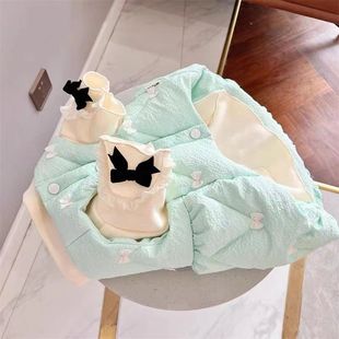 Pet Clothes Autumn and Winter New fleece-lined Quilted Bow Tutu Skirt Teddy Bitter Bear Dog Cat Skirt