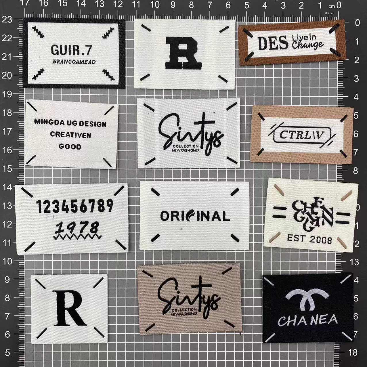 Ткачество одежды Марк Воротник Знак дизайн ткань Марк профессиональное производство на складе высокой плотности ткачество Марк небольшая партия товарного знака бесплатный дизайн