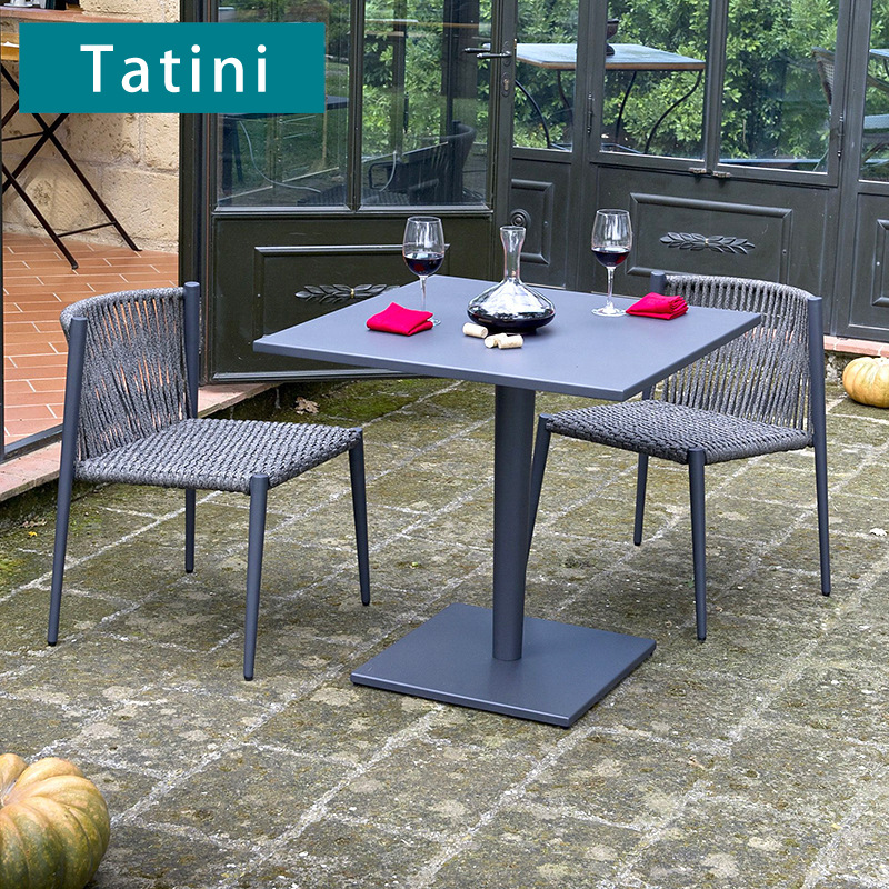 Mesas y sillas para exteriores, balcón con patio, protección solar, impermeable, juego de sillas de ratán para ocio, terraza de jardín al aire libre, ratán de aleación de aluminio. image 1