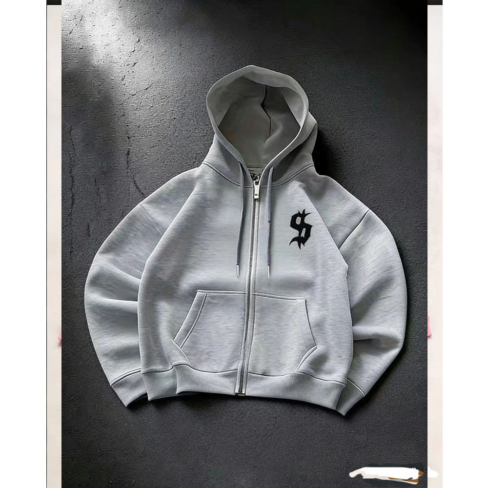 Vêtements pour hommes : Nouveau cardigan zippé imprimé tendance et polyvalent, style rétro, sweat-shirt et pantalon de survêtement streetwear uniques_voghion.com