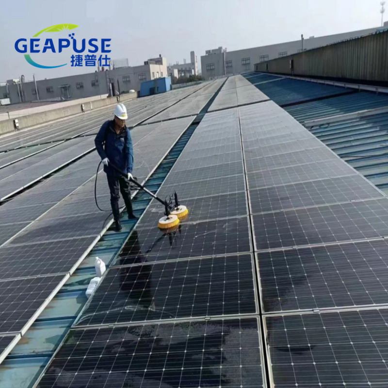 厂家批发双头太阳能光伏板清洗机器人跨境亚马逊清洁刷电动工具
