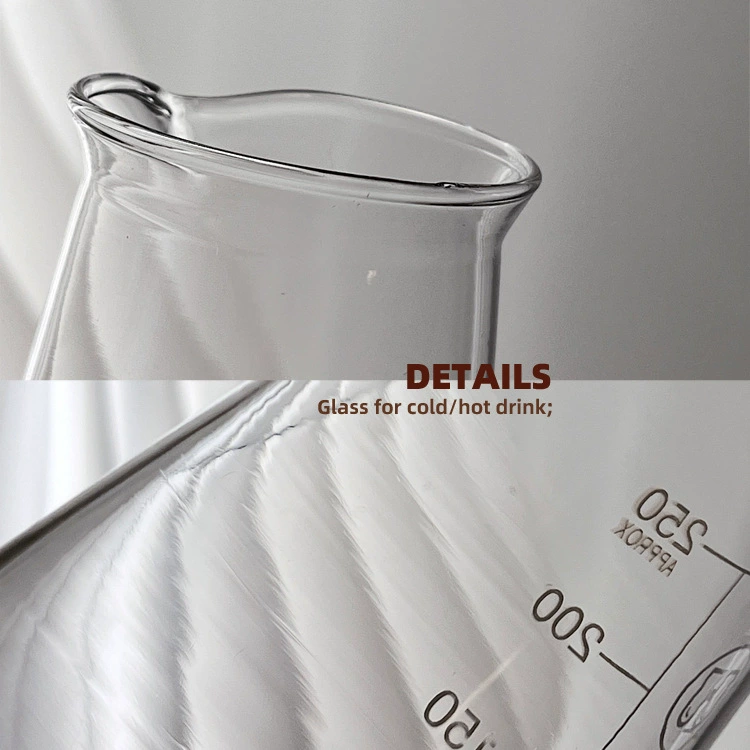 Heat-resistant coffee glass measuring cup, 250 ml