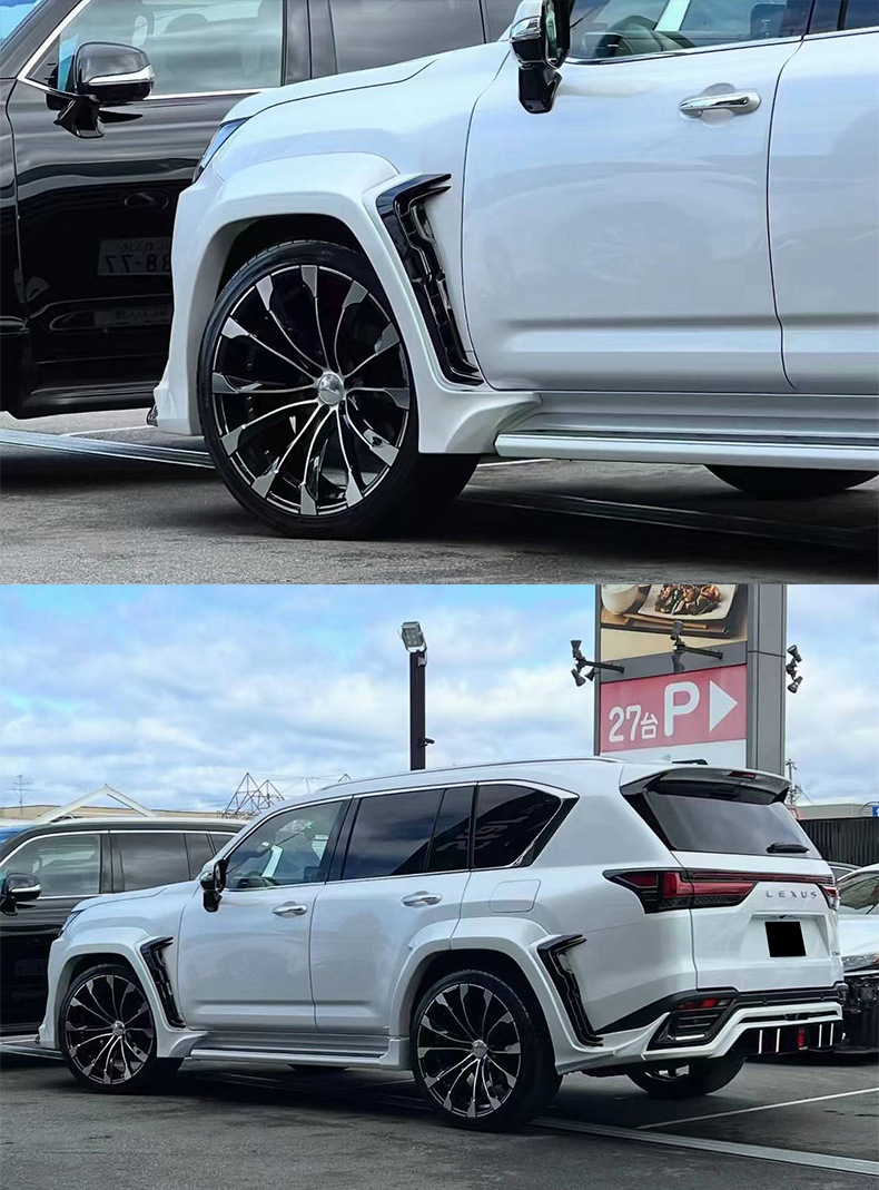 Wide Body WD Style Front Lip Rear Lip Wheel Arch Trim Kit for Lexus LX600