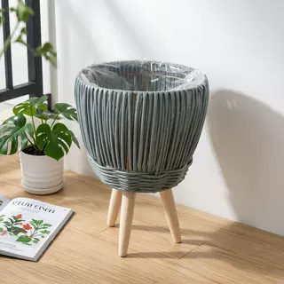 Cesta de Flores Decorativa Tejida a Mano de Cuerda de Papel para Sala de Estar y Oficina image 48