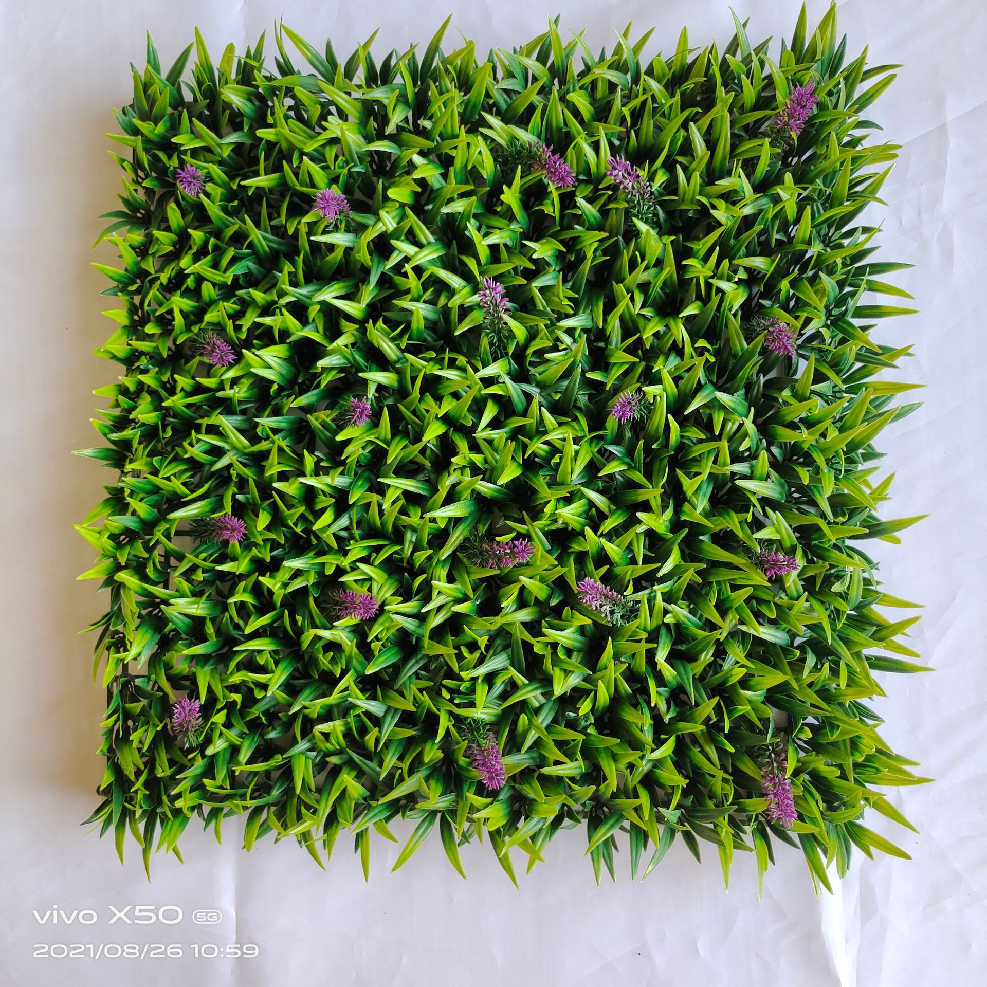 Césped artificial decorativo – Plantas y flores falsas de plástico para pared y fondo, resistente al sol