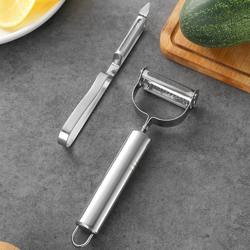 Stainless steel peeler knife kitchen three-piece set fruit potato shredding peeling melon fruit peeling knife smiley face peeling knife