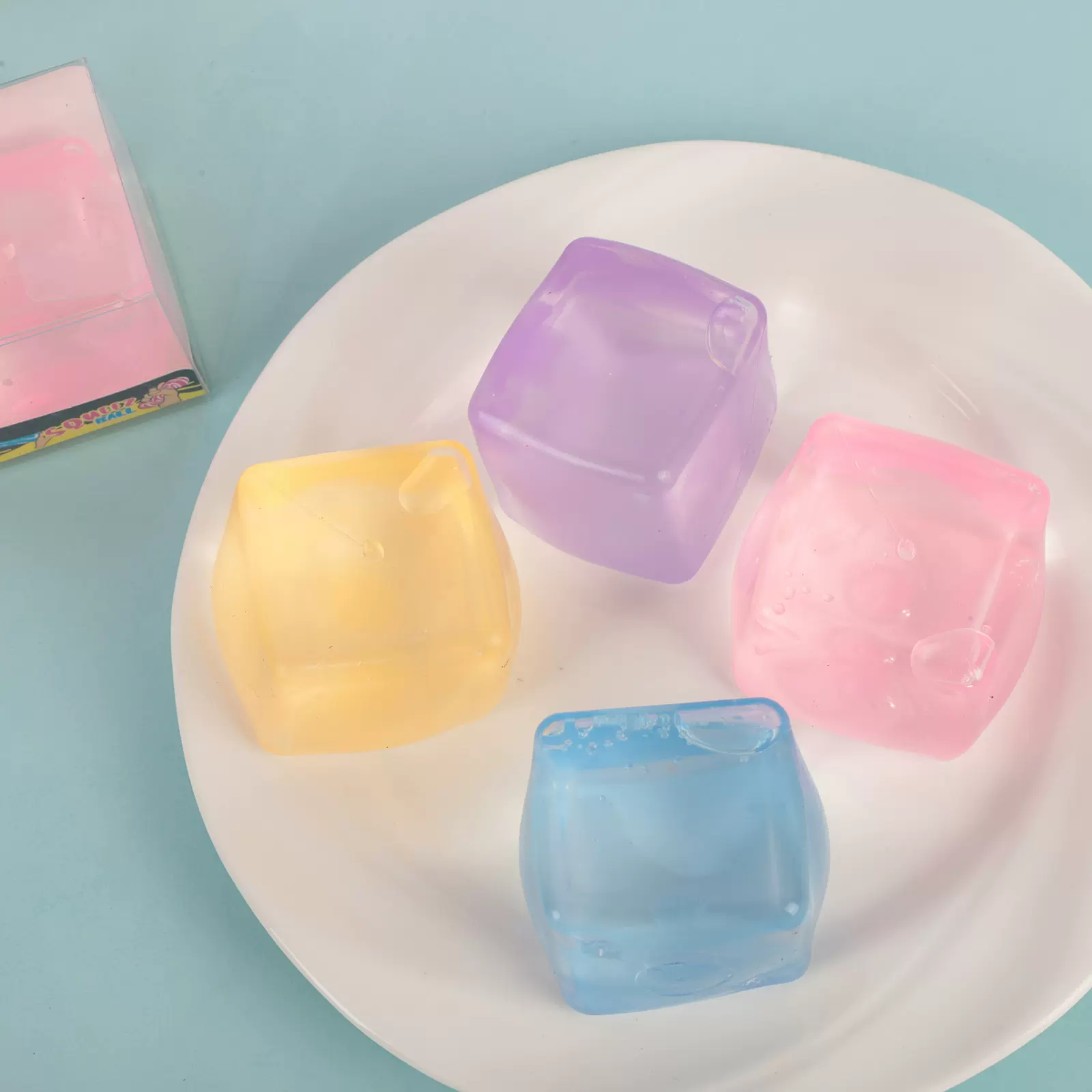 麦芽糖彩色冰块捏捏乐儿童慢回弹方形豆腐减压发泄玩具小红书同款