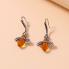 Fashionable zirconium, earrings, retro crystal, city style, wholesale