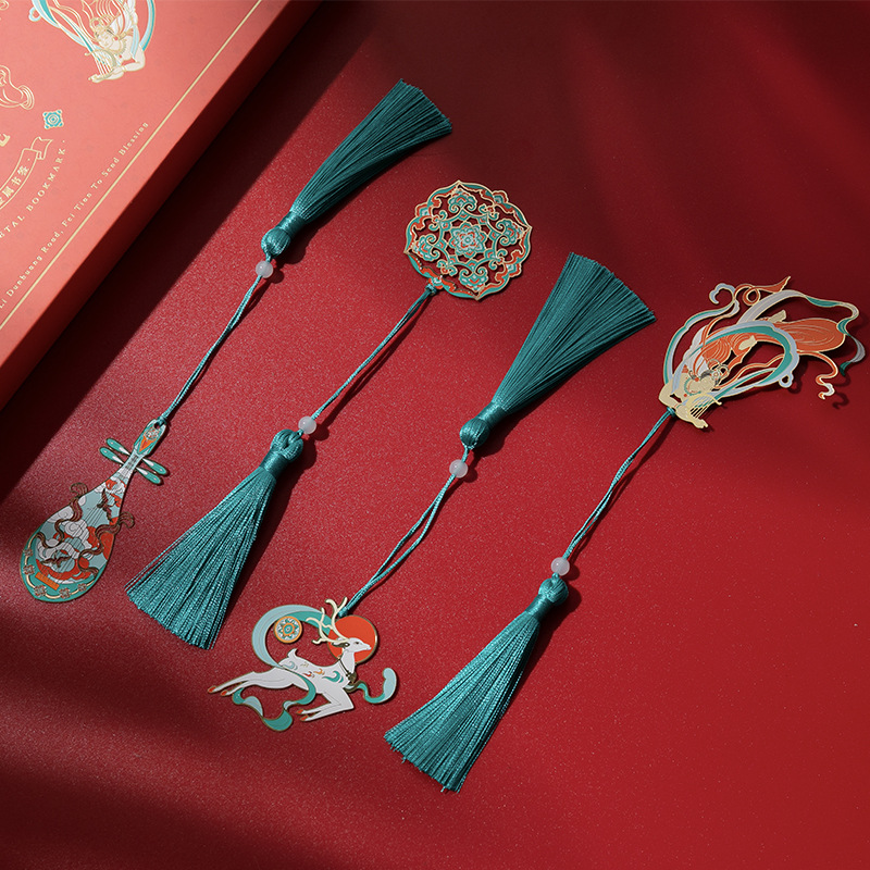 Dunhuang Bookmarks National Trend Cultural and Creative Gift Metal Bookmark Gift Boxed Suitable for Students Business Gifts Teacher's Day Gift for Teachers