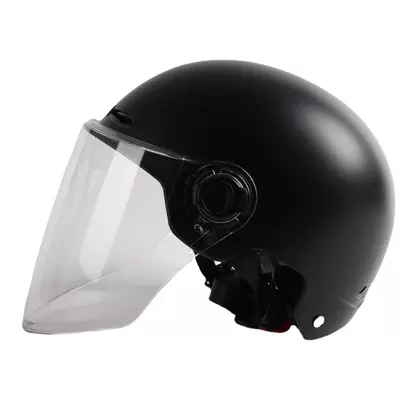 Motorcycle Safety Supplies | Breathable Non-Motorcycle Summer Helmet - asian-black-transparent-long-lens