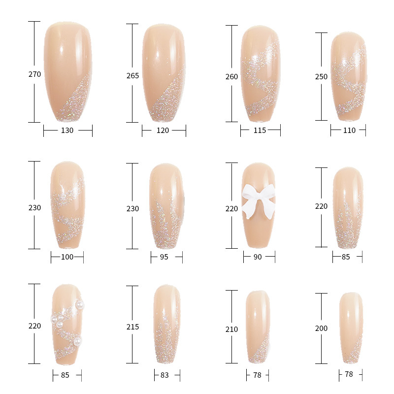 Procesamiento personalizado de uñas de uñas adultas parches de uñas falsas se pueden personalizar patrón escalera corta uñas redondas