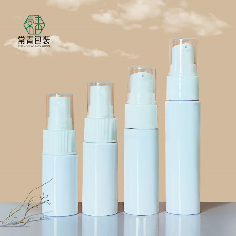 现货PET白色护肤品乳液瓶 精油乳液精华小样空瓶按压式酒精喷雾瓶