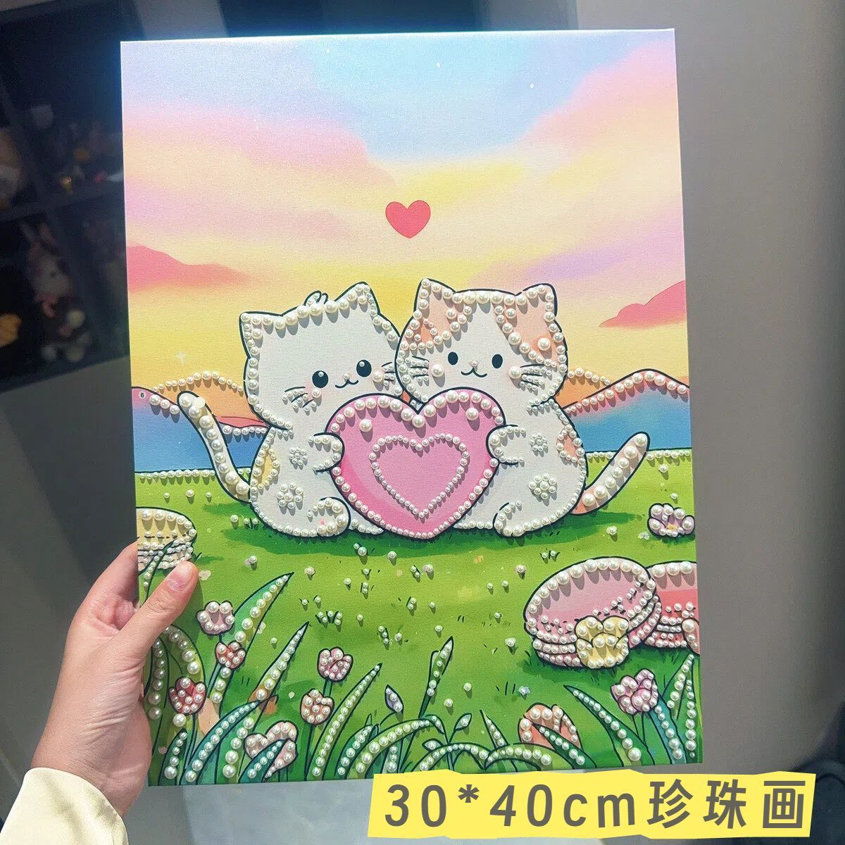 3040cm Self-Adhesive Pearl Painting Kidsren's Painting Educational Handmade DIY Pearl Painting Material Package Decorative Painting Gift