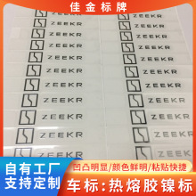 皮标LOGO车标热熔胶镍标方形小贴纸分类贴流水号字母尺码标贴数字