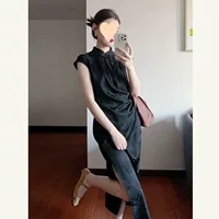 Новое улучшенное платье Cheongsam в китайском стиле в стиле ретро для женщин, летняя легкая длинная юбка в стиле королевской сестры для похудения талии и бедер для женщин