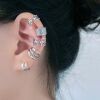 Golden earrings, ear clips, set, simple and elegant design, no pierced ears