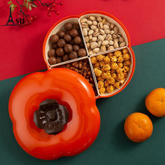 Peach Pits in the Shape of Peaches Fruit Tray Dried Fruit Box for Chinese New Year Snack Fruit Plate with Lid Household Living Room Plastic Nut Tray