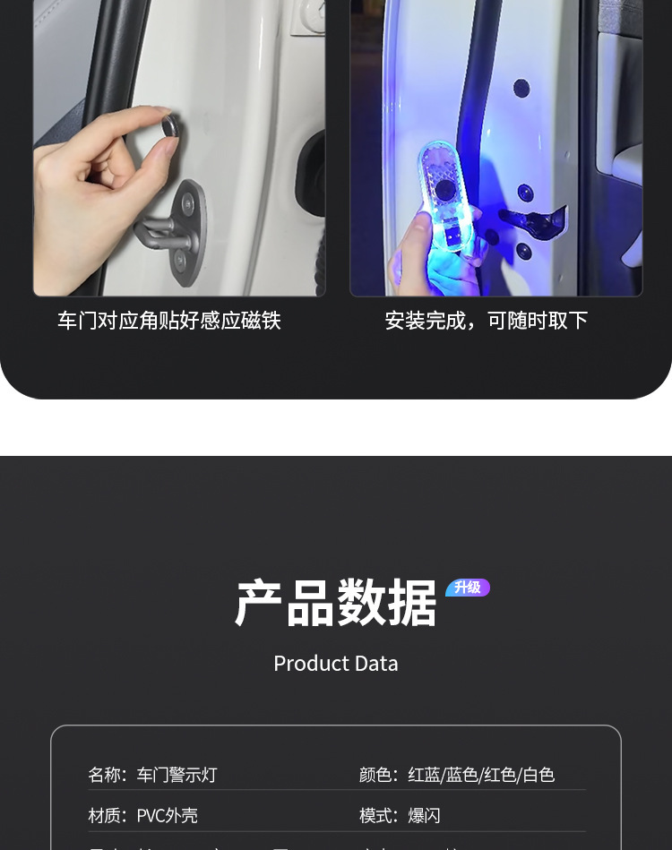 Magnetic Control Car Door Led Lighting Lamp, Car Welcome Light, Ground Lighting, No Wiring Required, Car Decoration, Door Opening Sensor Light