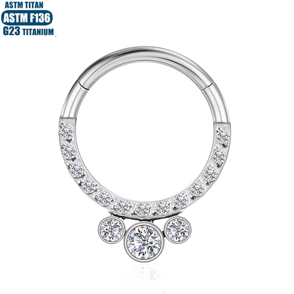 Silver pointed spike labret stud material detail