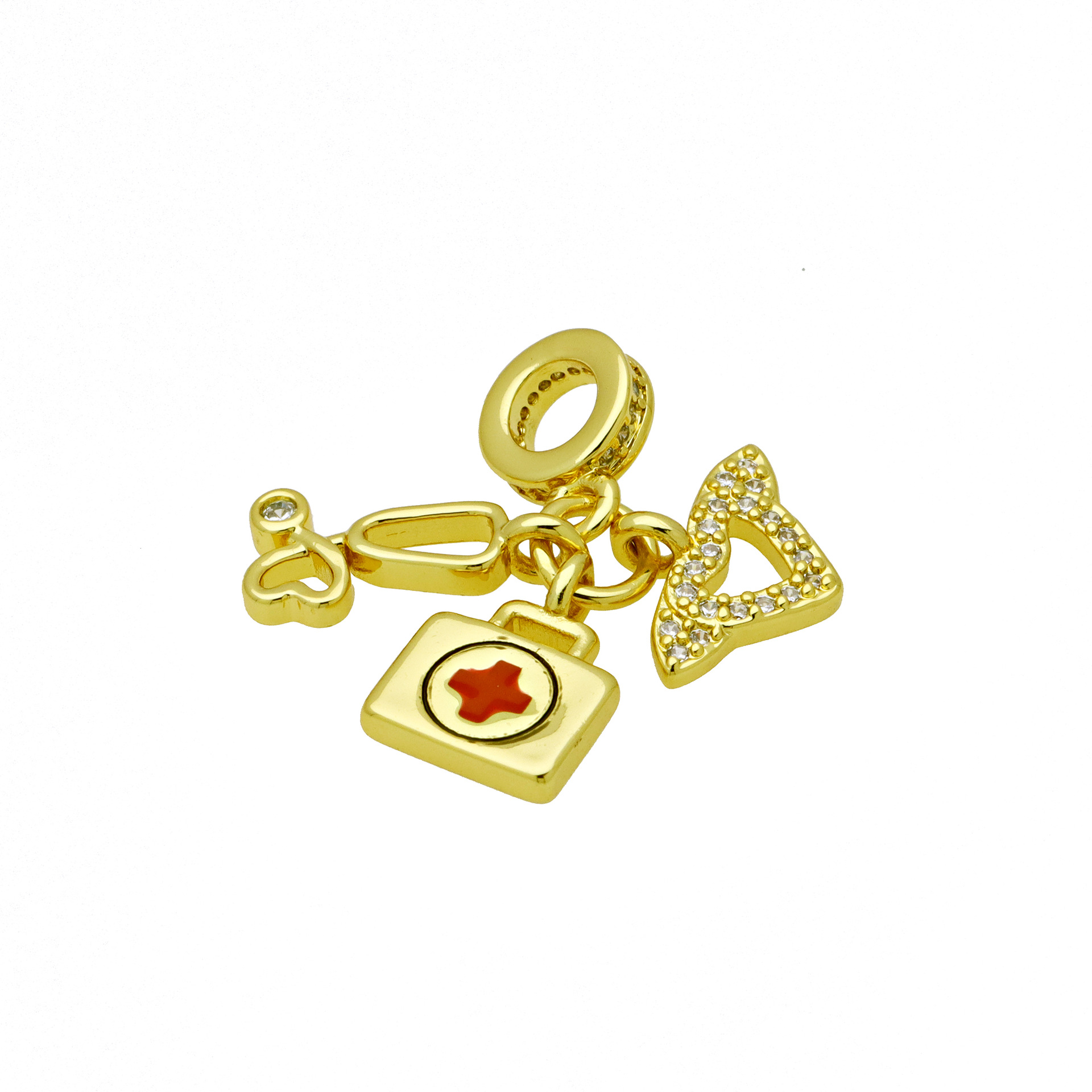 5g Weight Ion Plating (IP) Gold Plating Process Pendant Jewelry Making Type 27MM, 31mm, 32mm Jewelry Making Size 18K Gold Plated Plating Material Zircon Inlay Material DIY Jewelry Accessories Classification 1 Piece Quantity Copper Material Four Leaf Clover, Tower, Letter Pattern Enamel, Inlay Design Casual, Simple Style Style 1 Piece 27MM 31mm 32mm Copper Zircon 18K Gold Plated Four Leaf Clover Tower Letter Pendant 10