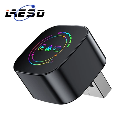 Simsiz CarPlay və Android Auto Carplay Box, Smart - q1af-black-dual-ring-colorful-4-in-1-wireless-carplay-android-auto-adapter-apple-android-screen-mirroring-overseas-version-only