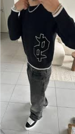 Transfronterizos Europa y América Retro Street Personalidad Casual Suelo de manga larga Top cálido de otoño y invierno de cuello redondo jersey