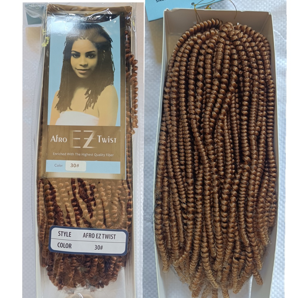 Cabello de crochet de fibra química Afro EZ Twist Pequeña peluca de primavera Twist trenza cabello