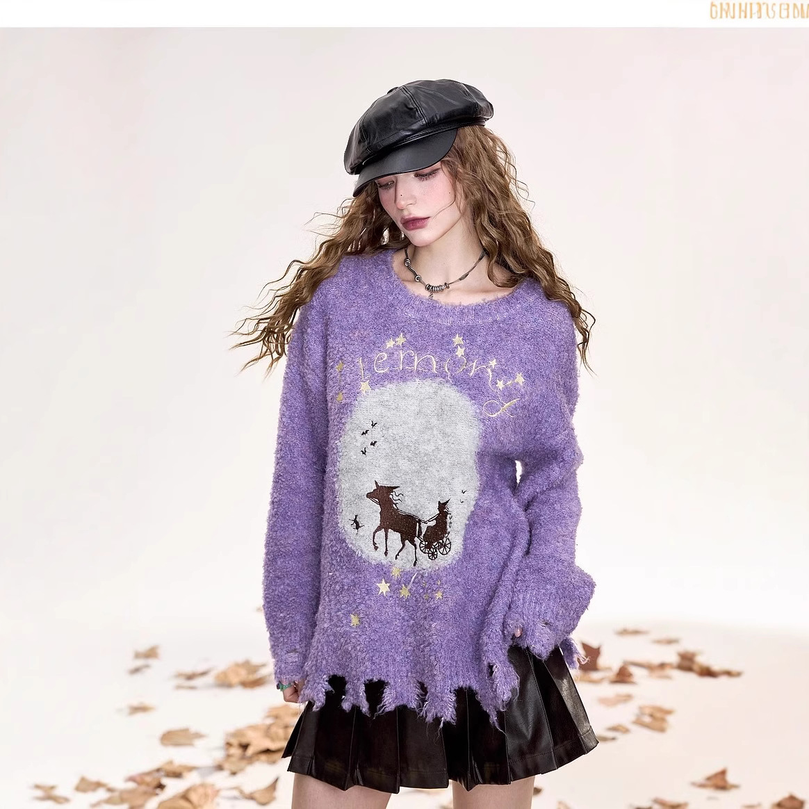 Velvet winter cute sweater