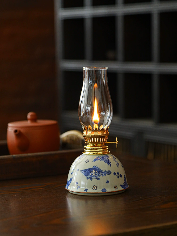 Retro creative blue and white travel lights for camping