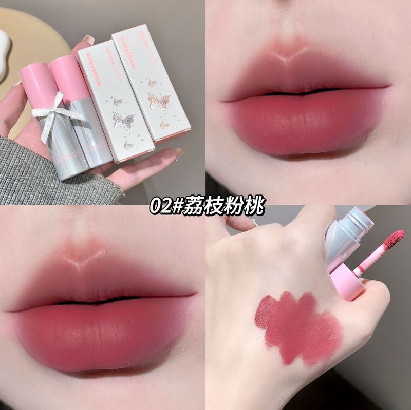 kakashow蝴蝶系列唇釉柔雾哑光口红防水不易沾杯素颜显白唇彩唇泥|undefined