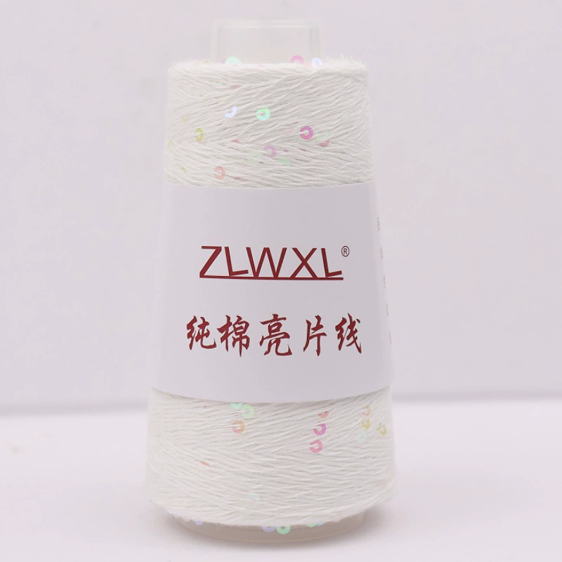 С Sequин хлопчатобумажная пряжа (ZLWXL) 50 г моток, 400 м, нашивочные стразы