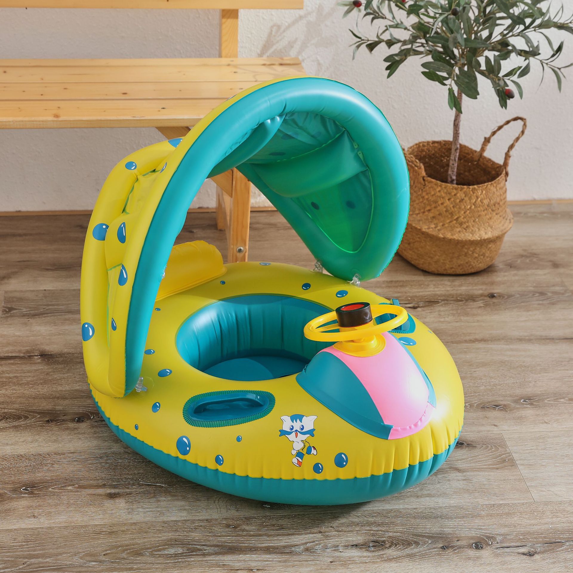 386g Weight Swim Ring Type of Swimming Accessories 1 Piece Quantity PVC Material Car, Sunshade Pattern Kid'S Gender Cute Style Cute Car Sunshade PVC Swim Ring Swimming Accessories 1 Piece 无