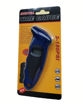 Tire Pressure Meter Tire Pressure — Air pressure gauge/tire pressure gauge - dark-blue-plug-in-card-with-battery