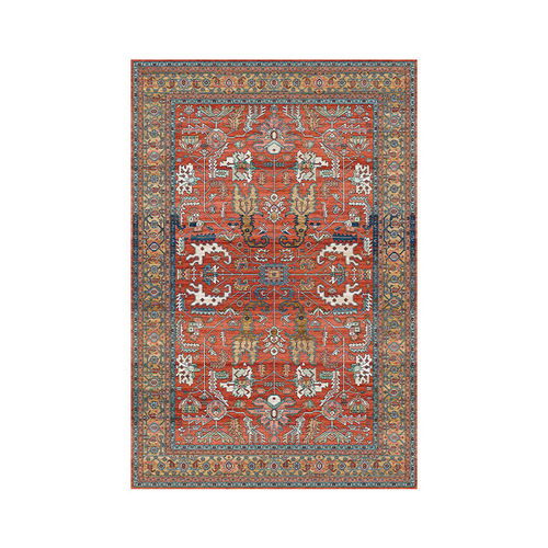 Cross-border ethnic storm Fringe Sisal 3D printed crystal velvet rug American retro living room bedroom bedside rug