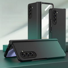 適用三星Z Fold5/4/3/2手機殼鉸鏈殼膜一體彩虹拼色防摔保護套