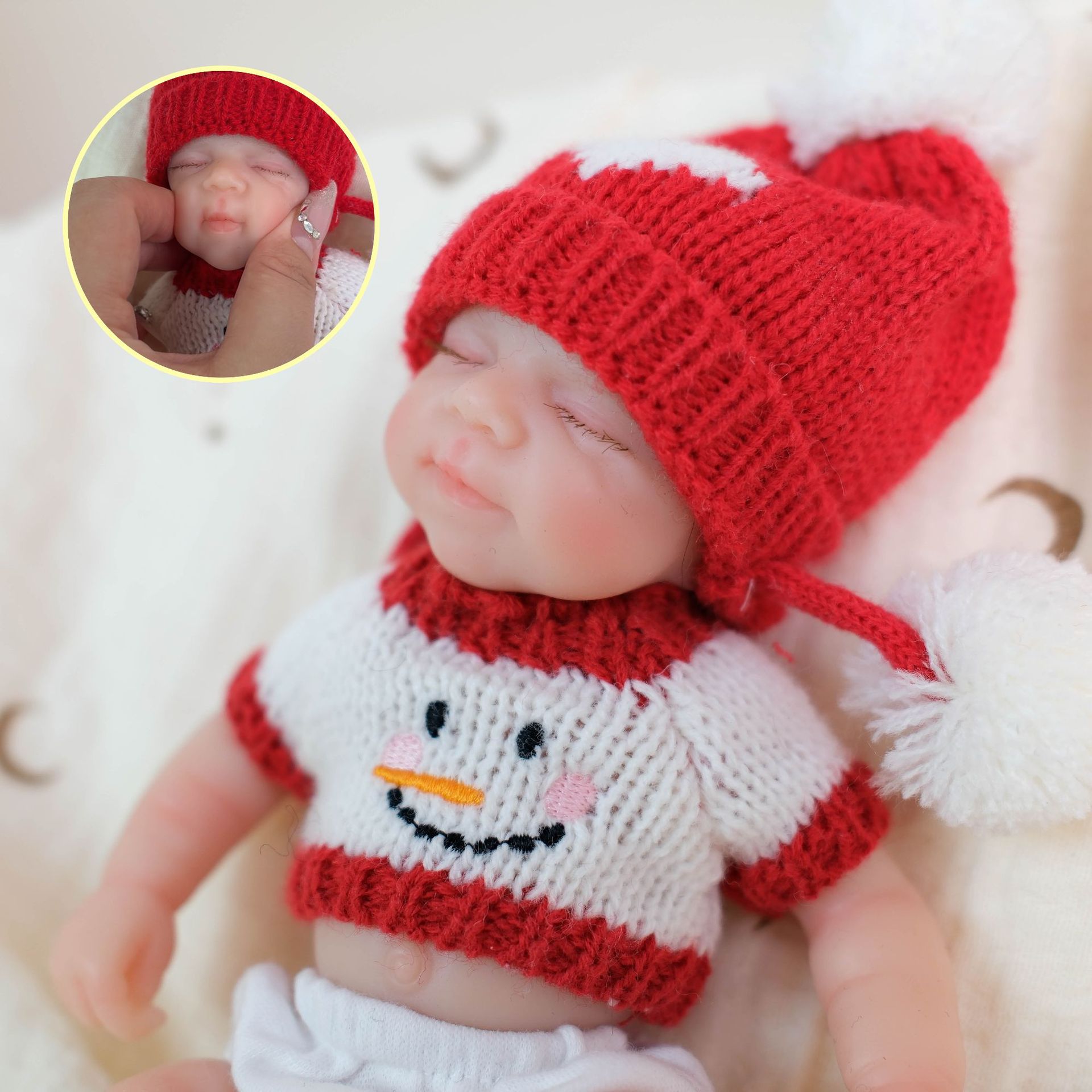NPK20cm de silicona pura sombrero rojo sólido muñeca de simulación Q-bala es estirable suave suministro transfronterizo