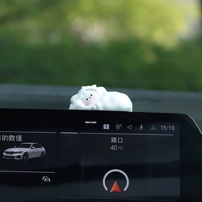 Car ornaments | Mini Ornaments Computer Screen - sleeping-position-sheep-glue-included