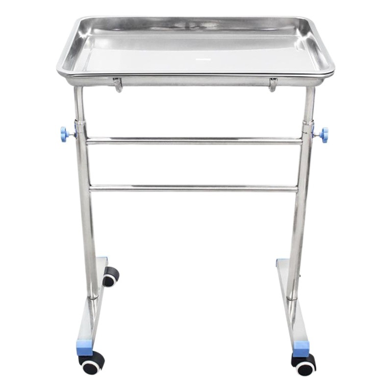 Estante de la bandeja de acero inoxidable engrosado 304 bandeja hospitalaria instrumento coche varilla Individual Doble varilla placa cuadrada estante del instrumento quirúrgico