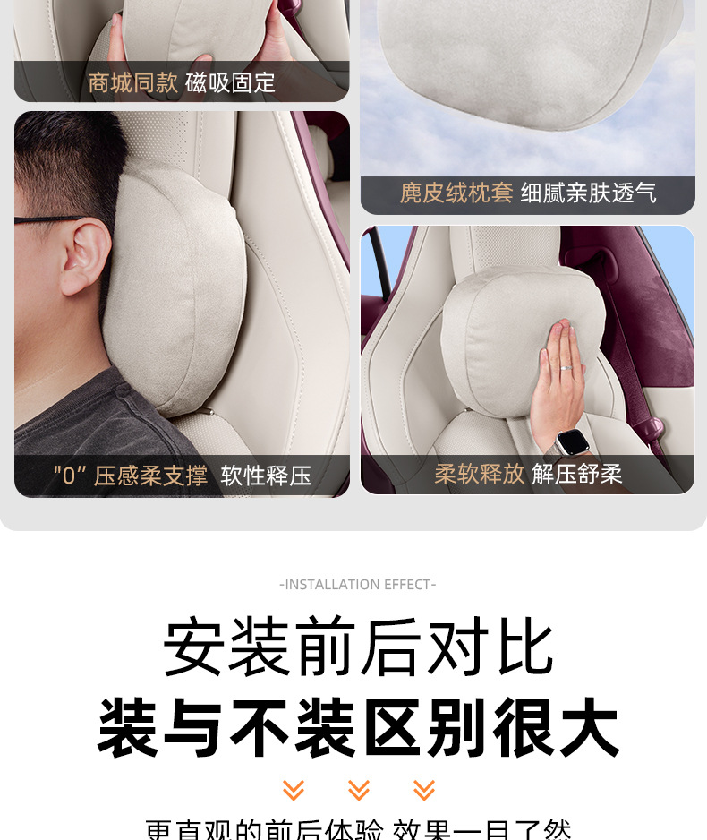 Suitable for Xiaomi Yu7 Magnetic Headrest and Lumbar Support Set, Same Model as the One in the Mall, Xiaomi Yu7 Rear Seat Headrest and Lumbar Support Set