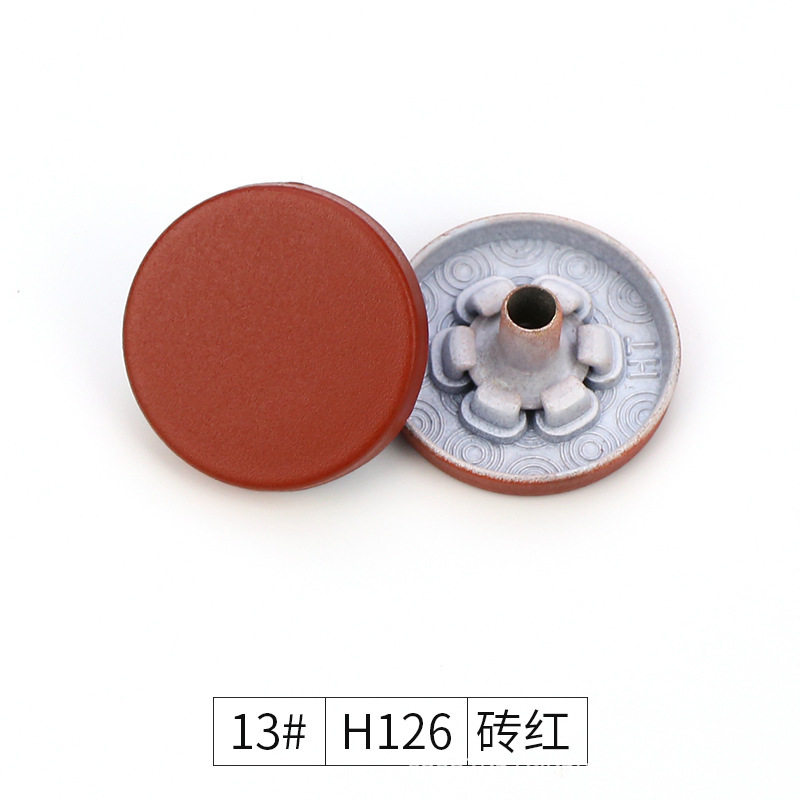 Hebilla de metal de cuatro piezas Botón de panel plano de color chaqueta acolchada de algodón hebilla de superficie de pintura hebilla de cuatro piezas de aleación