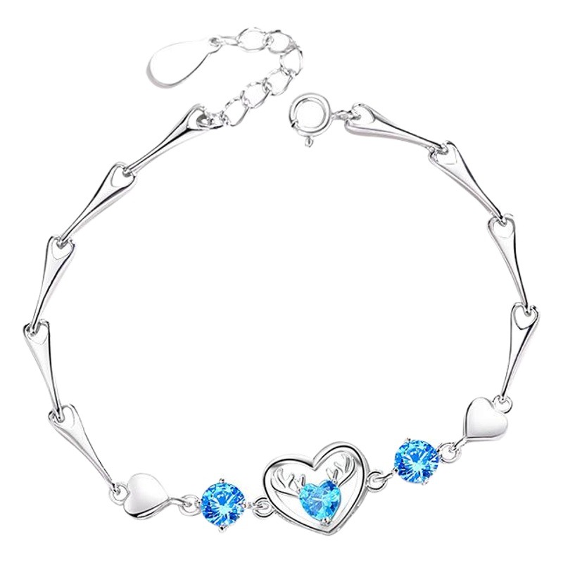 Pulsera de plata pura 999 pulsera femenina en forma de corazón con usted todo el camino amor moda nicho diseño sentido pulsera temperamento regalo