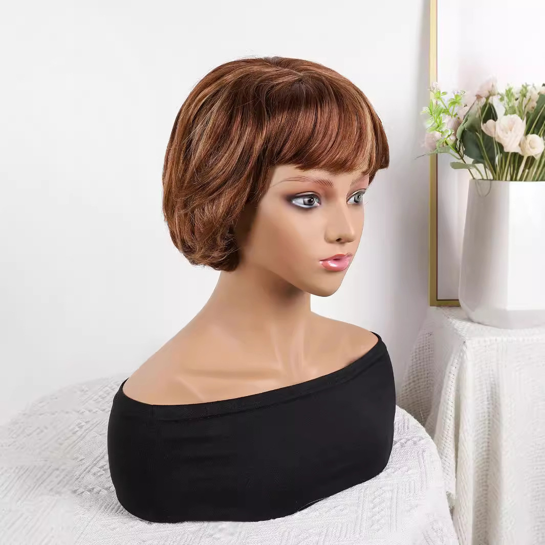Fibra química al por mayor bob cabello pelucón mecánico pelucón cubierta de pelo