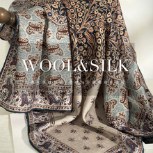 轻奢外搭保暖真丝羊毛围巾女2025秋冬新款85cm送礼送妈妈丝毛披肩